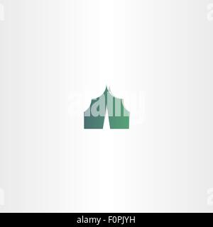 camping tent green icon vector symbol Stock Vector