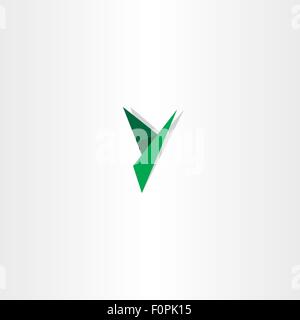 green paper letter y triangles logo design Stock Vector