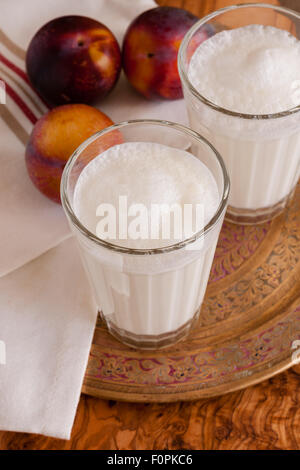 Ayran or Doogh a popular diluted yogurt drink from the Middle East Stock Photo
