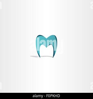 tooth icon letter m logo design Stock Vector
