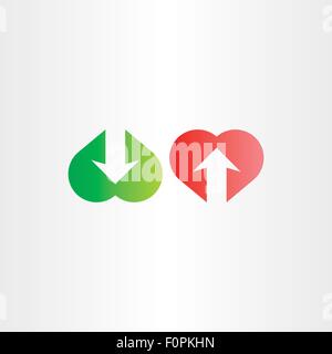 upload and download heart arrow symbol design Stock Vector