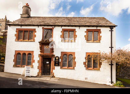 Hawkshead Grammar School Museum, attended by William Wordsworth, Hawkshead, Lake District, Cumbria, England Stock Photo