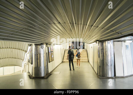 Local train services and underground train stations in Barcelona,Catalonia,Spain. Stock Photo