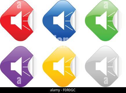 Square stickers set on a white background. Vector illustration. Stock Vector