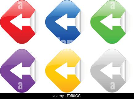 Square stickers set on a white background. Vector illustration. Stock Vector