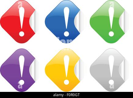 Square stickers set on a white background. Vector illustration. Stock Vector