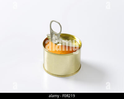 canned pate on white background Stock Photo