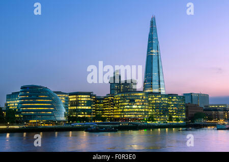 London, Shard London Bridge at Dusk Stock Photo