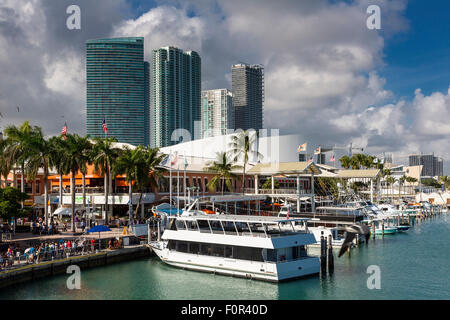 Bayside Mall Shopping Mall, Miami Downtown, Miami, Florida, USA Stock ...