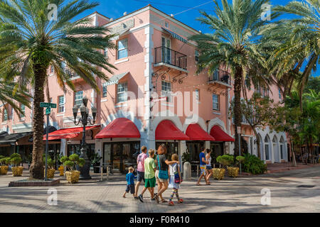 Espanola Way, South Beach, Miami, USA Stock Photo