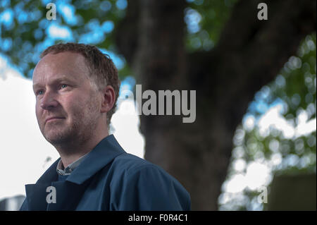 Artist Nathan Coley appearing at the Edinburgh International Book Festival Stock Photo