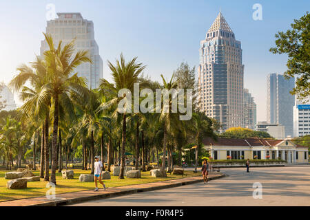 Bangkok city skyline with Lumpini park from top view in Thailand Stock ...