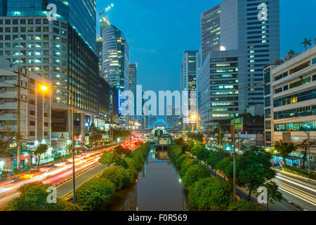 Bangkok, Thailand, Traffic in Downtown Stock Photo