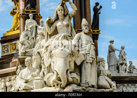 Detail of the Albert Memorial London unveiled in 1872 and designed by George Gilbert Scott Stock Photo