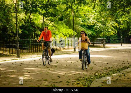 Cyclists in Battersea Park London England Stock Photo