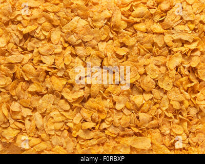 close up, full frame, shot of corn flaked breakfast cereal ideal for use a background imge Stock Photo