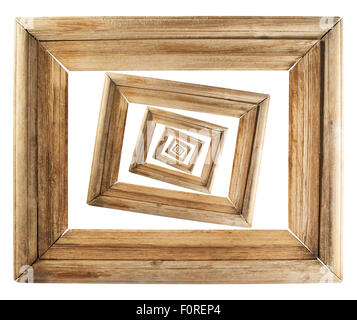 Abstract wooden picture frame composition Stock Photo