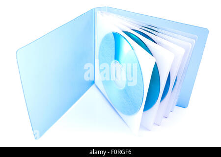 Bag for CD DVD disks isolated on white Stock Photo