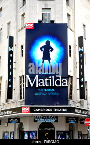 London, England, UK. 'Matilda, The Musical' at the Cambridge Theatre, Seven Dials, Earlham Street. By Tim Minchin and Dennis Kelly