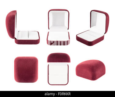 Velvet box for the ring isolated Stock Photo
