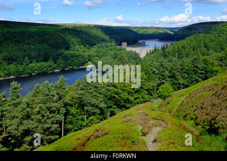 Howden Dam and reservoir in the Upper Derwent valley, Peak District National Park Stock Photo