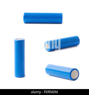Blue rechargeable battery isolated Stock Photo