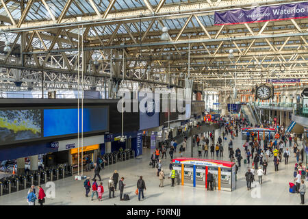 People on the concourse at Waterloo Station , London's Busiest station ,London, UK Stock Photo