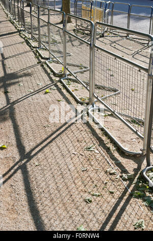 Crowd control barriers on The Mall in London Stock Photo