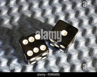 Lucky Seven Roll dice on textured background Stock Photo