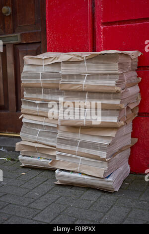 Stack of Newspapers Stock Photo