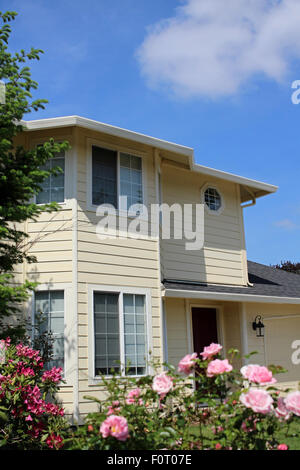 Beautiful House in Suburban Neighborhood Stock Photo