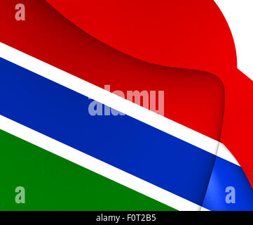 Flag of Gambia. Close Up. Stock Photo