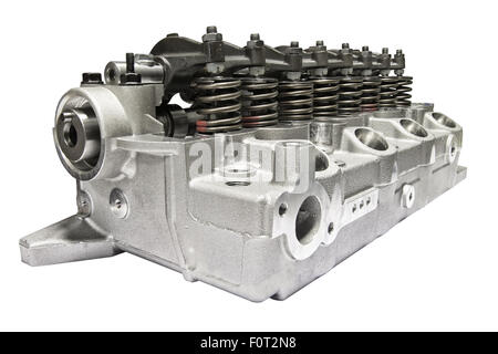 Cylinder head combustion engine isolated on white background Stock Photo
