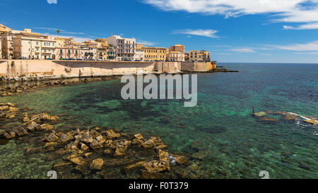 Ortigia, the old town of Siracusa city. Ionio sea. Region Sicily. Italy. Europe. Stock Photo
