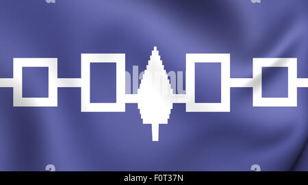 Flag of the Iroquois Confederacy, Hiawatha Belt. Close Up. Stock Photo