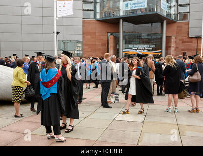 graduates after manchester metropolitan university graduation ceremony at bridgewater hall Stock Photo