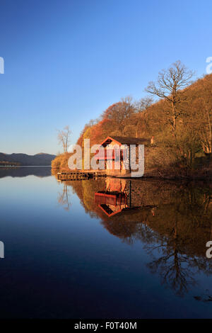 Spring, The Duke of Portland boathouse on Ullswater, Lake District National Park, Cumbria, England, UK Stock Photo