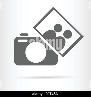 camera with people photo icon vector illustration Stock Vector