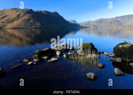Spring reflections in Ullswater, Lake District National Park, Cumbria, England, UK. Stock Photo