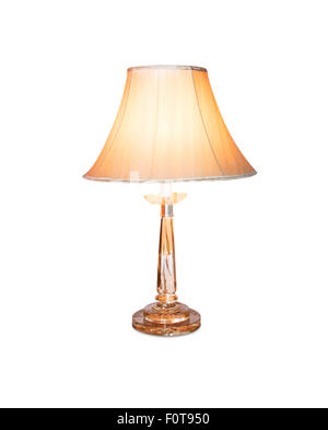 Vintage table lamp isolated on white with clipping path Stock Photo