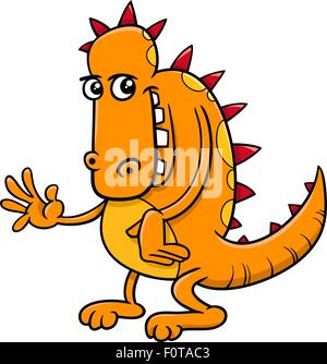 Cartoon dragons. Fairy tale dragon, funny reptile with wings. Cute ...