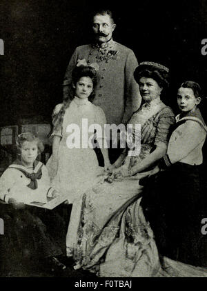Archduke Franz Ferdinand, his wife and children.  The Archduke and his wife were assassinated to start World War I Stock Photo
