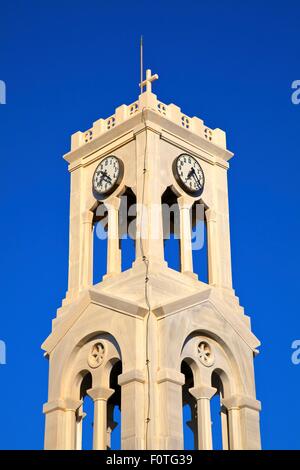 Clock Tower, Pothia,  Kalymnos, Dodecanese, Greek Islands, Greece, Europe Stock Photo