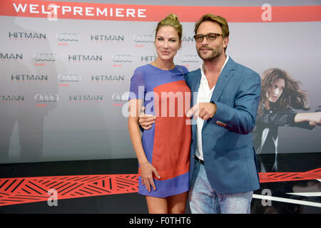 Berlin, Germany. 19th Aug, 2015. Actor Thomas Kretschmann and girlfriend Brittany Rice attend the 'Hitman: Agent 47' world premiere at Cinestar Sony Center on August 19, 2015 in Berlin, Germany./picture alliance © dpa/Alamy Live News Stock Photo