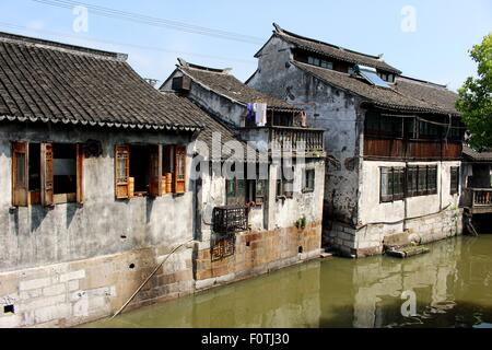 The typical aspect of a building in Fenjing's ancient town near Shanghai, China. Stock Photo