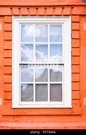 Traditional wooden sash window in a historic building Stock Photo