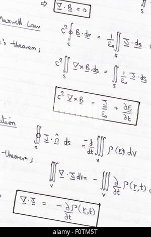 Equations of heat conduction, thermodynamics Stock Photo