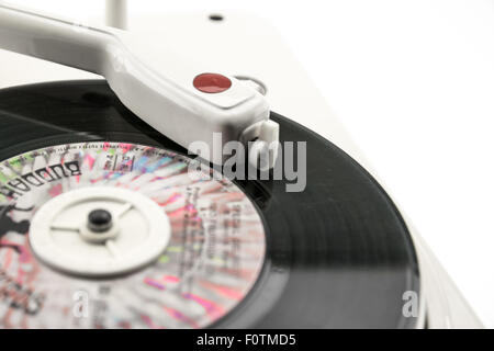 composition with vintage record player and old record Stock Photo