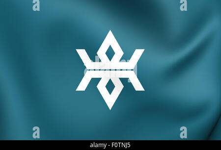 Flag of Iwate Prefecture, Japan. Close Up. Stock Photo