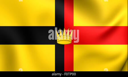 Kingdom of Sarawak 3D Flag. Close Up. Stock Photo